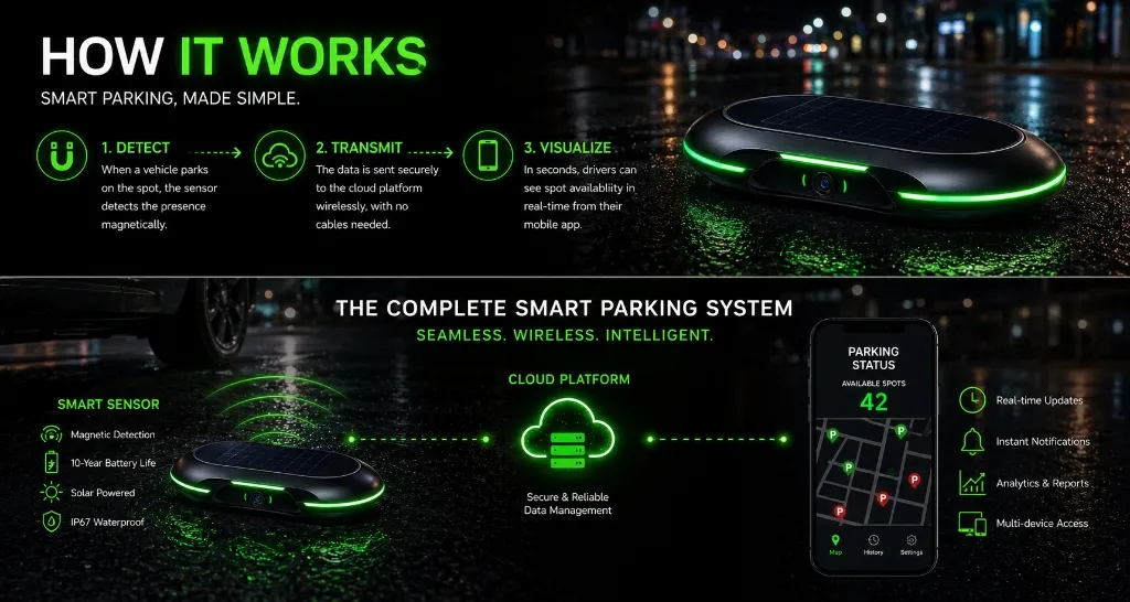 Akıllı Otopark Nasıl Çalışır İnfografiği